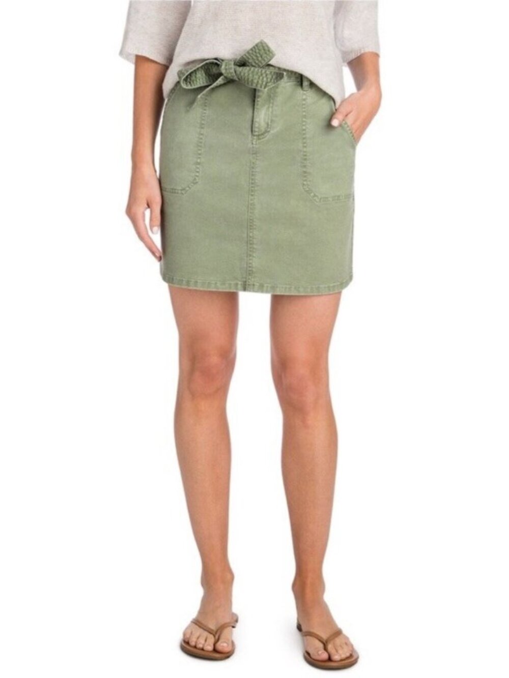Vineyard Vines Green Utility Tie Waist Mini Skirt Sz.10